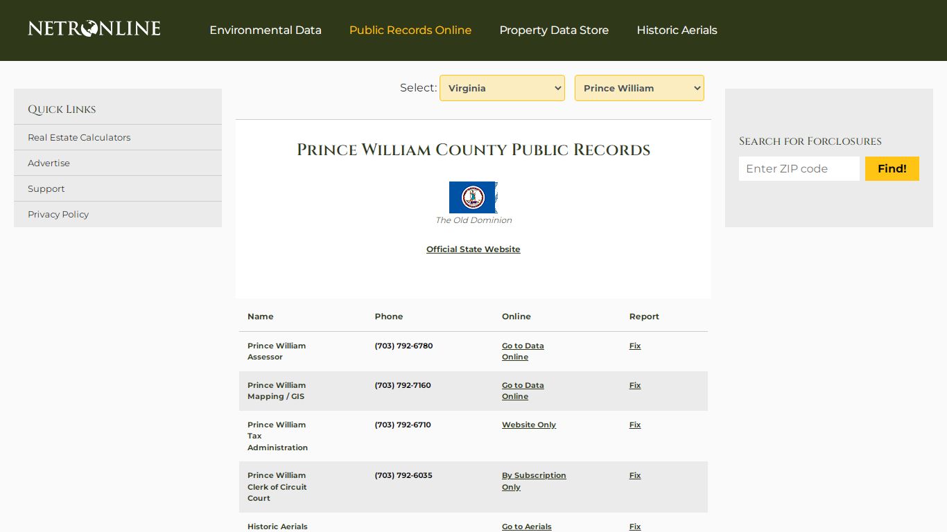 Prince William County Public Records - NETROnline.com